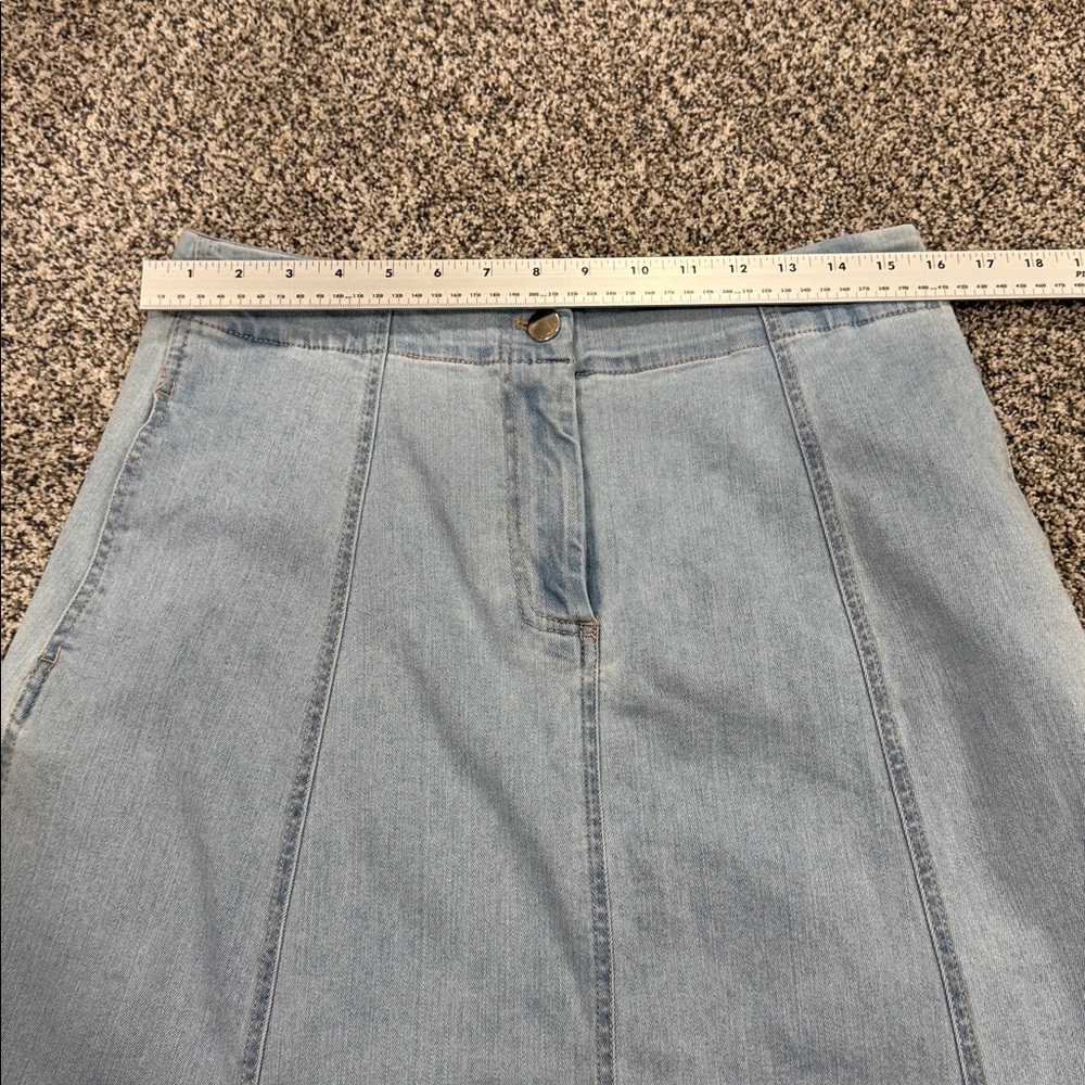 Belle Vere Anthropologie Light Blue Denim Full A-Line Cottagecore Skirt Size L - Picture 10 of 10